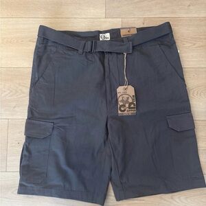 New Copper Denim Men’s Grey Cargo Shorts with Belt